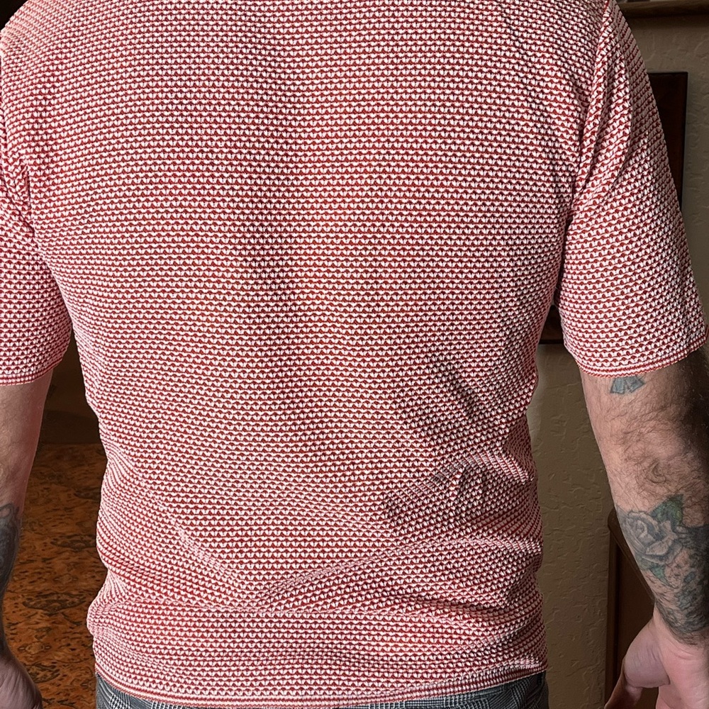 Red Patterned Men's Shirt - Picture 3 of 14